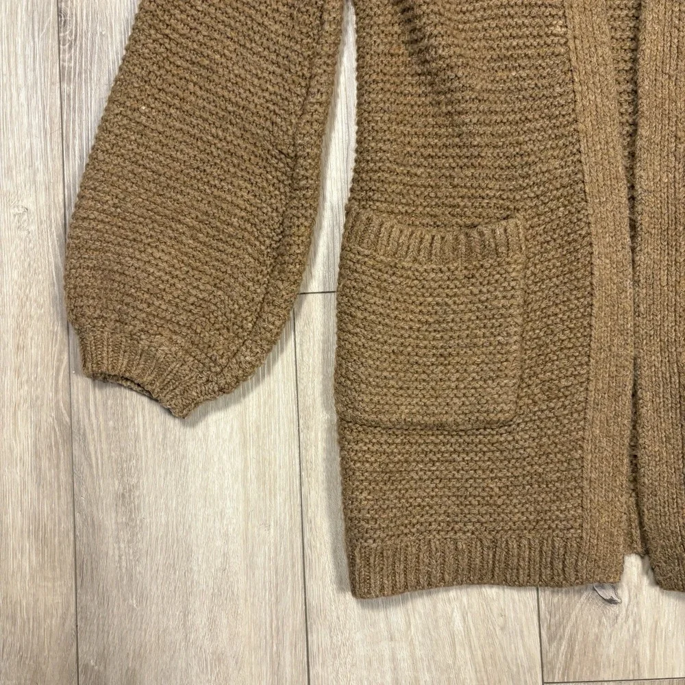 Abercrombie & Fitch Brown Chunky Knit Open Front Long Cardigan Sweater XS - Picture 2 of 8